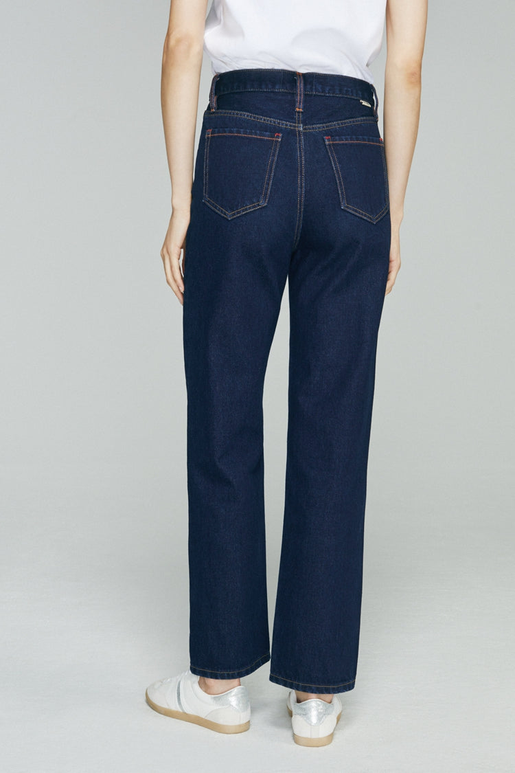 Manhattan High Rise Straight Ankle Jeans