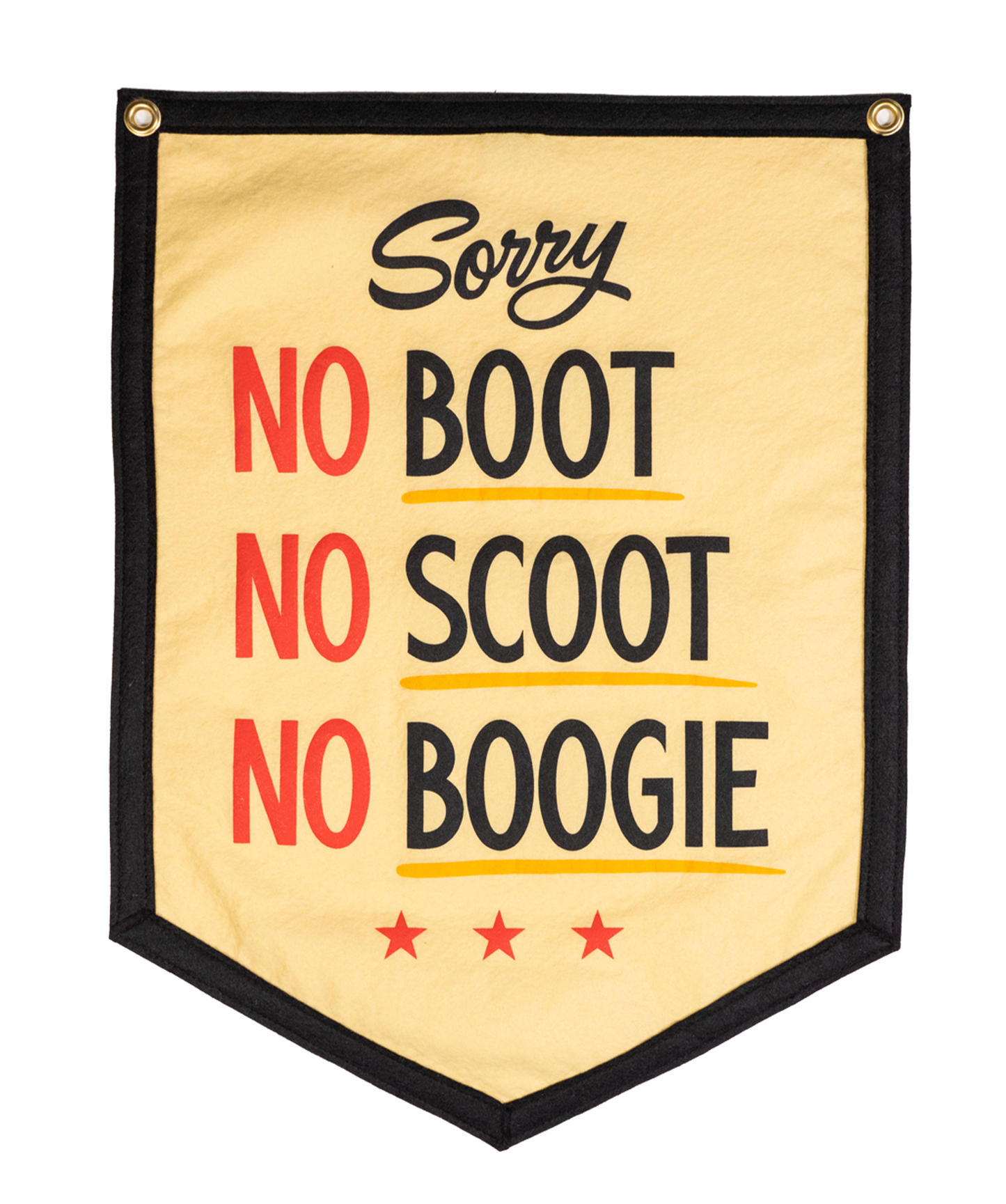 No Boot No Scoot No Boogie Camp Flag • Holy Smokes x Oxford Pennant
