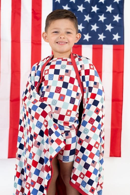 HOME OF THE FREE CHECKERS DREAM BLANKET - Mack & Harvie