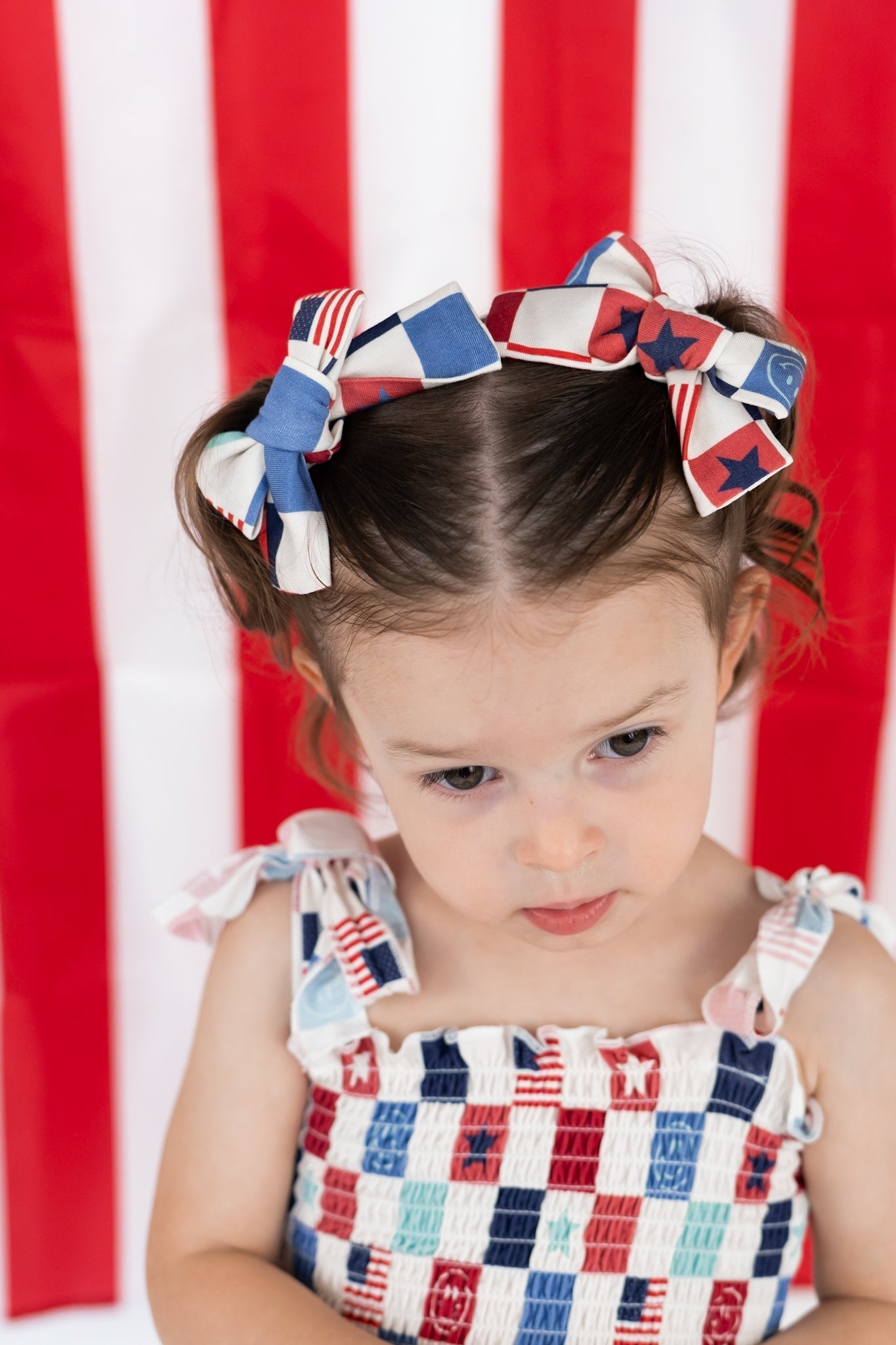HOME OF THE FREE CHECKERS DREAM BOW HAIR CLIPS - Mack & Harvie