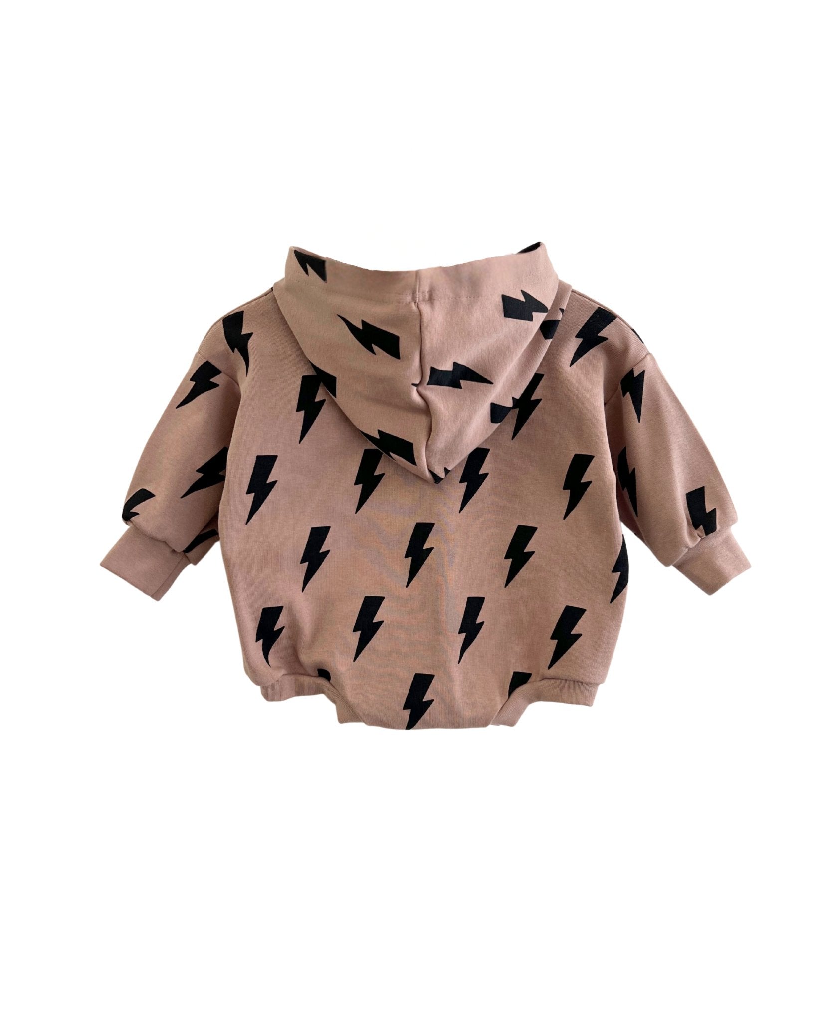 Hooded Bubble Romper | Mocha Bolts - Mack & Harvie