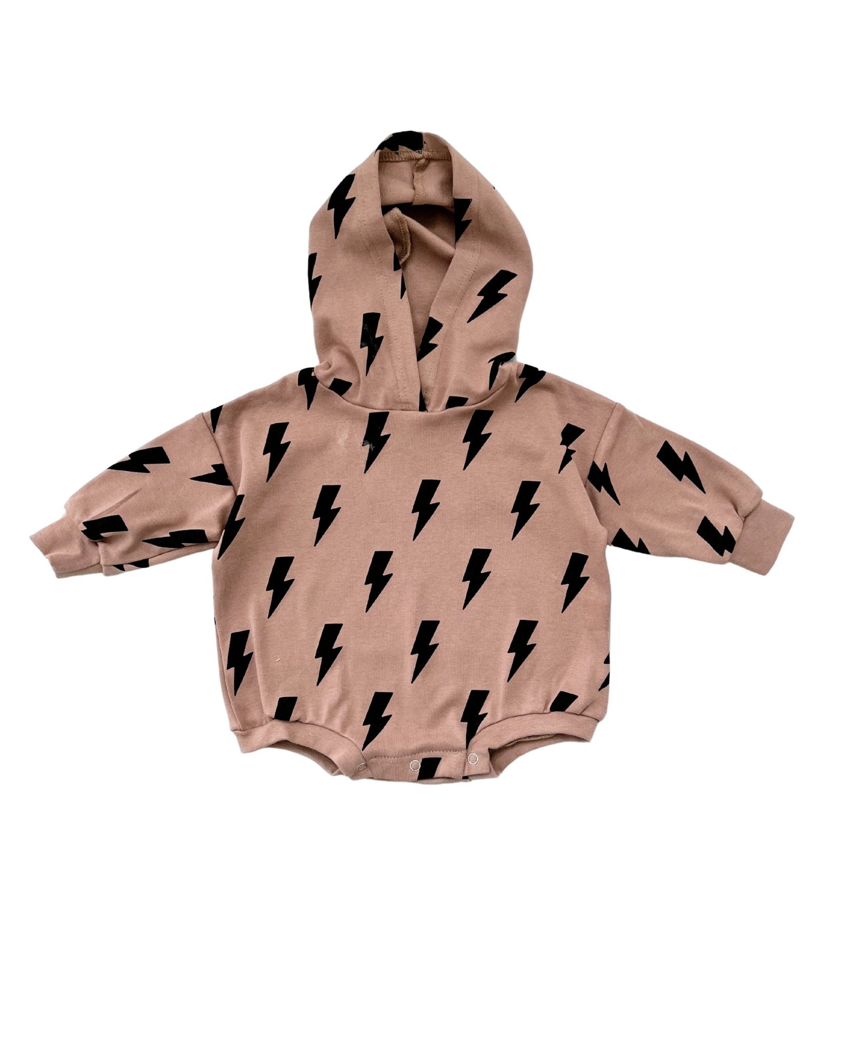 Hooded Bubble Romper | Mocha Bolts - Mack & Harvie