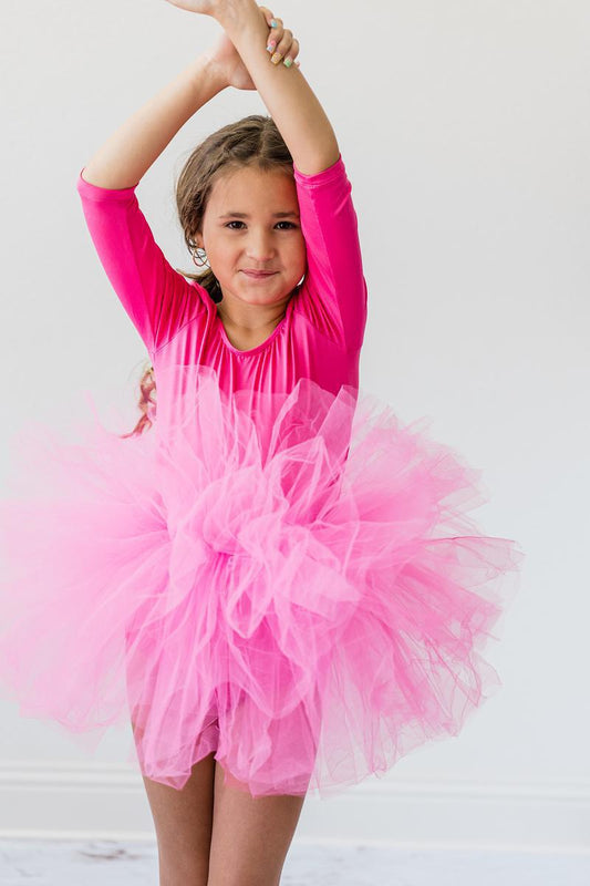Hot Pink 3/4 Tutu Leotard - Mack & Harvie