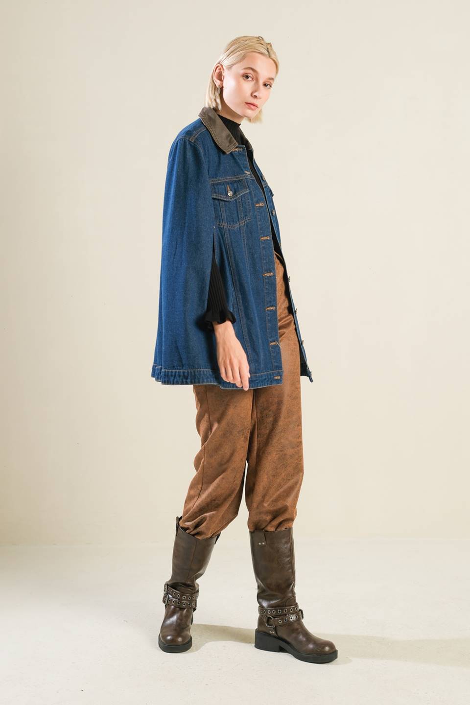 IF THOU MUST LOVE ME DENIM CAPE JACKET - Mack & Harvie