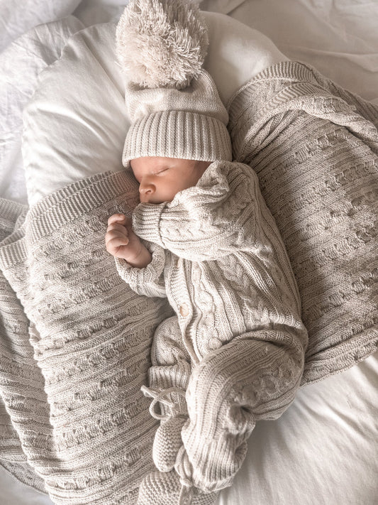 Luna + Luca Classic Cable Knit Jumpsuit - Natural