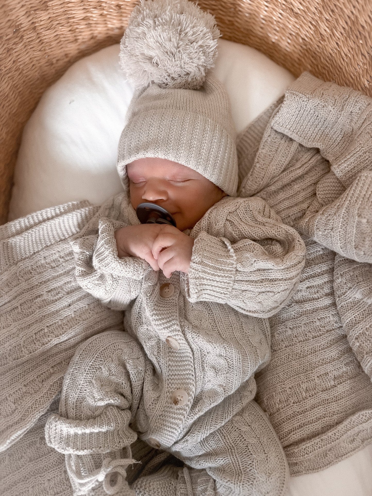 Luna + Luca Pom Beanie - Natural