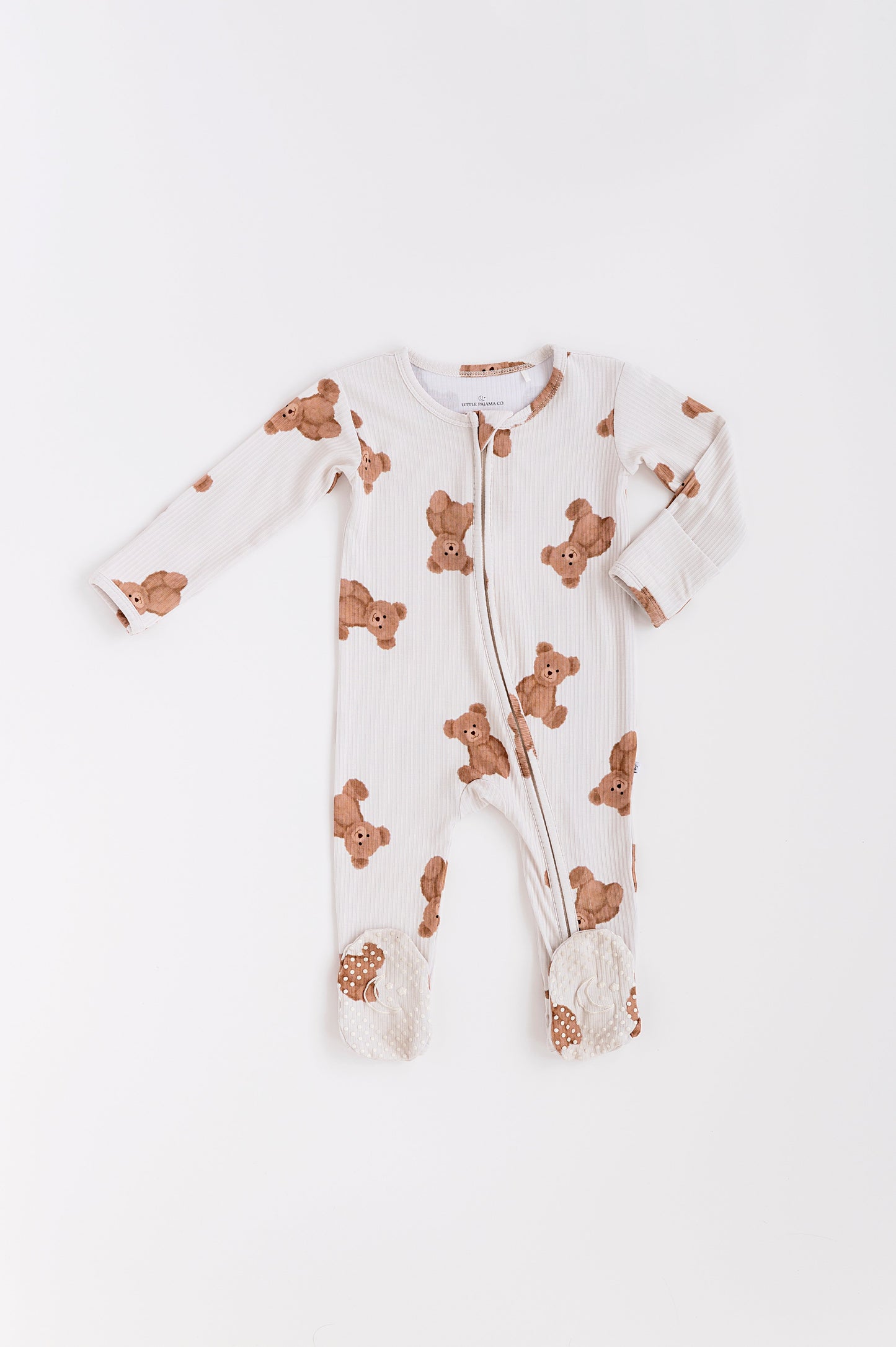 Ribbed Bear Footed Onesie