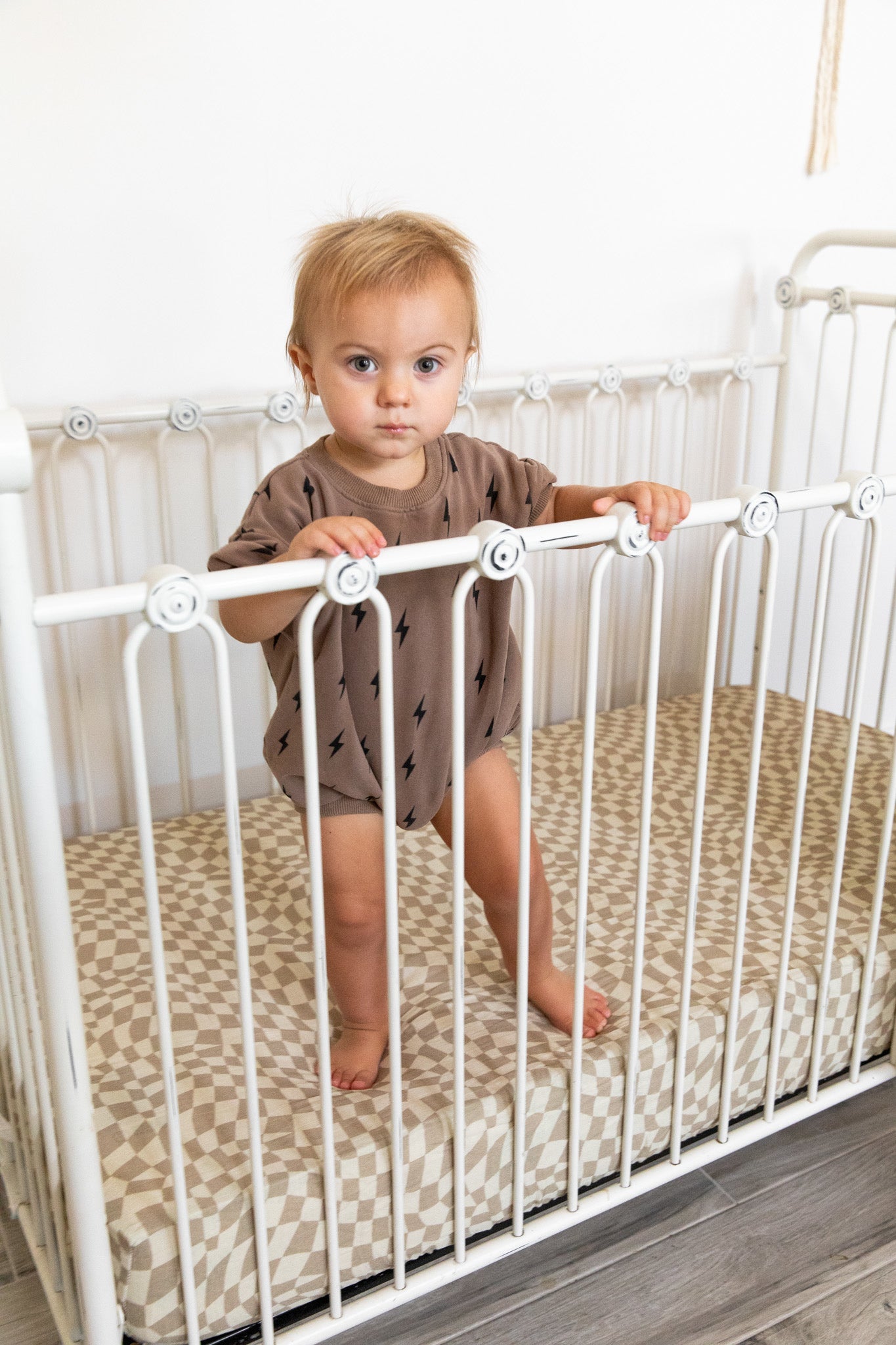 Muslin Crib Sheet | Wavy Checker | PRE-ORDER Arrives Late May