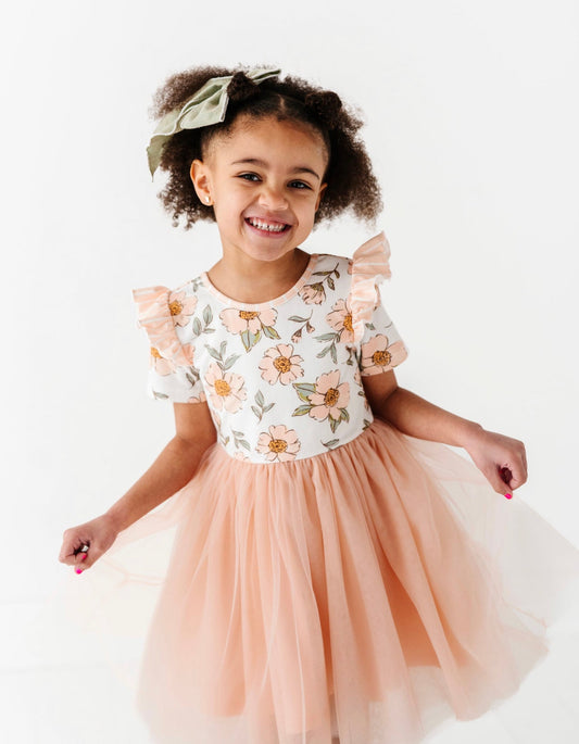 Blush Sweet Peonies | Tulle Dress