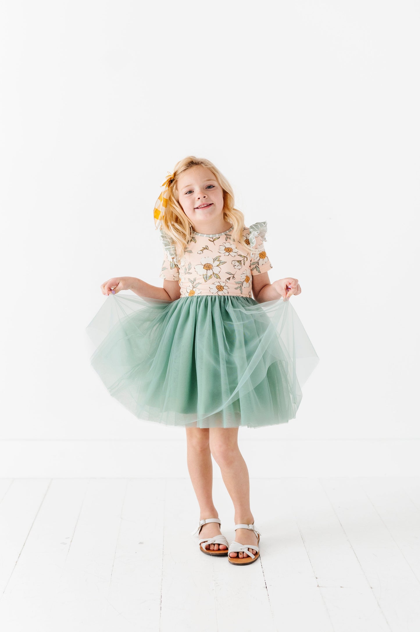 Sage Sweet Peonies | Tulle Dress