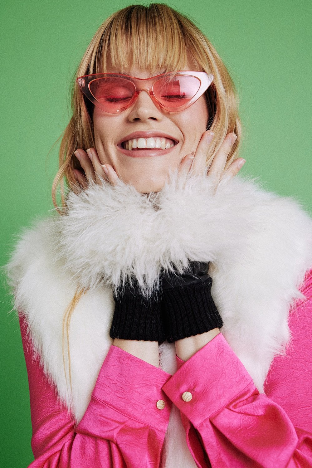 Shearling Fingerless Gloves