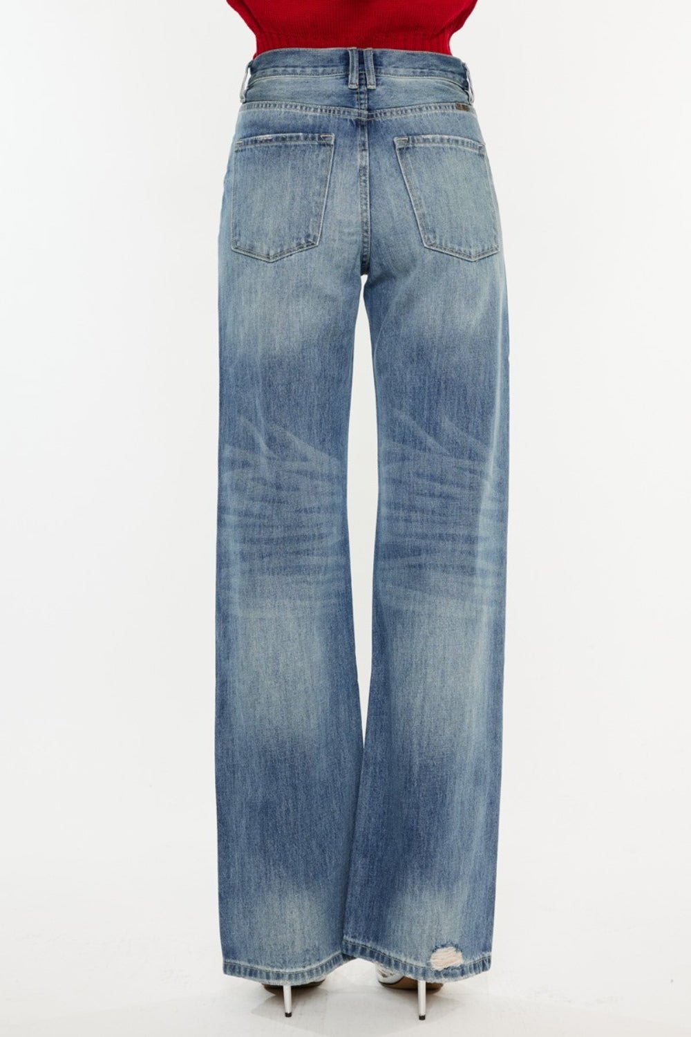 Kancan Distressed High Waist Bootcut Jeans - Mack & Harvie
