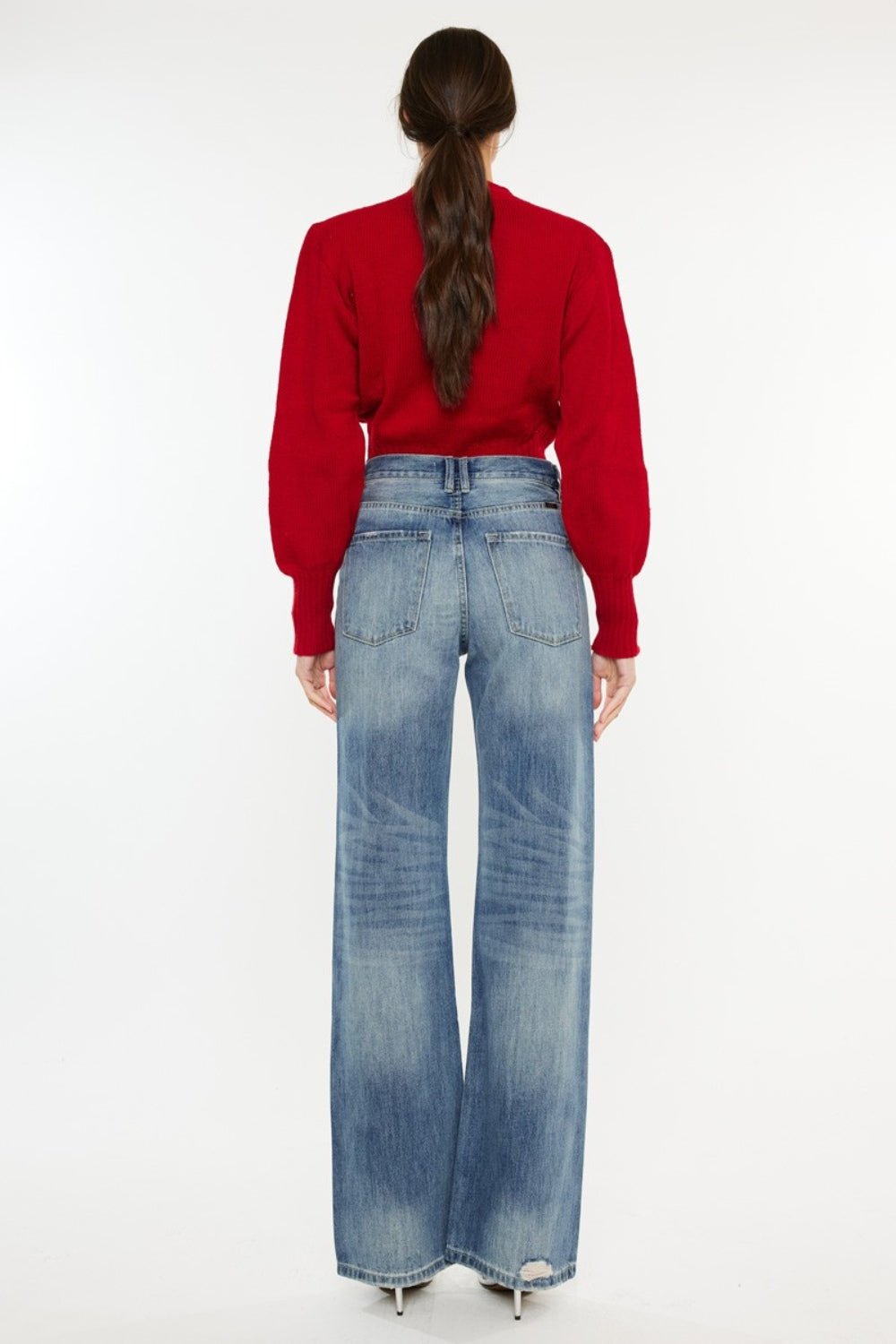 Kancan Distressed High Waist Bootcut Jeans - Mack & Harvie