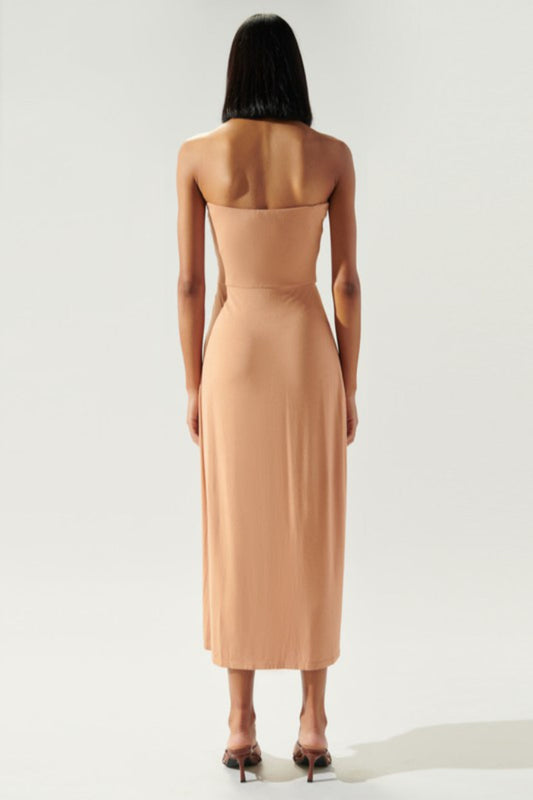 Knit Strapless Midi Dress