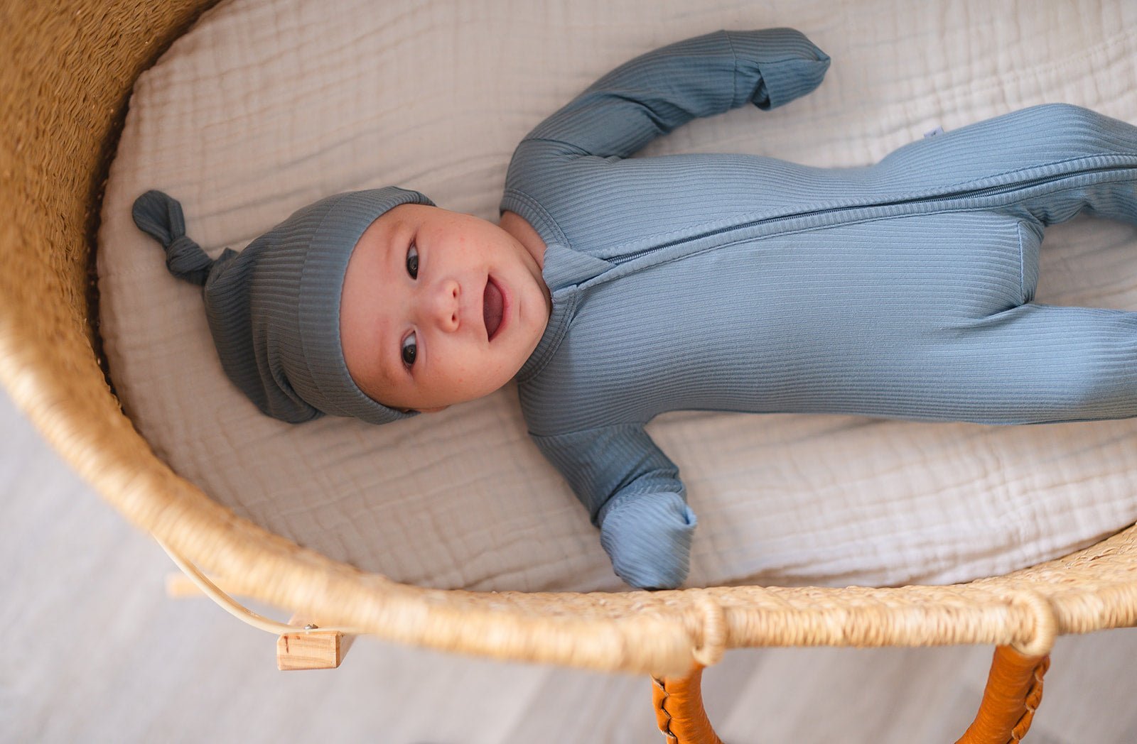 Knot Hat - Arona Blue Ribbed - Mack & Harvie