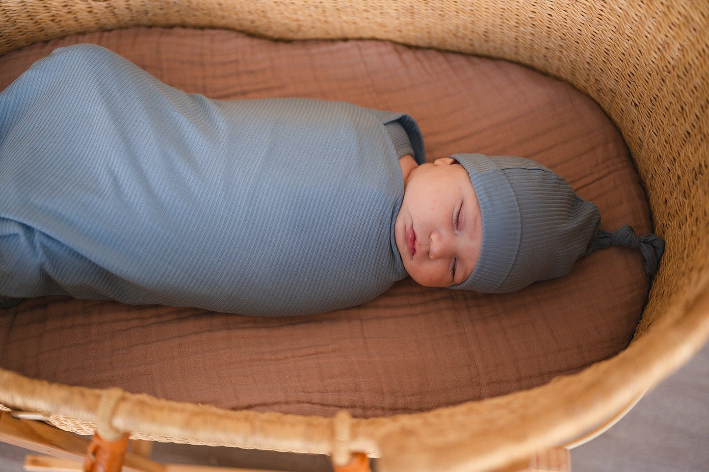 Knot Hat - Arona Blue Ribbed - Mack & Harvie