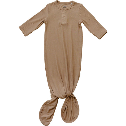 Latte Ribbed Bamboo Knot Gown - Mack & Harvie