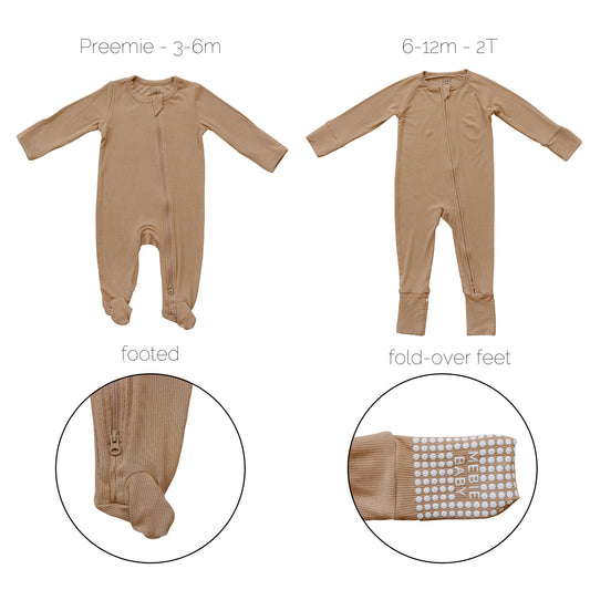Latte Ribbed Bamboo Zipper - Mack & Harvie