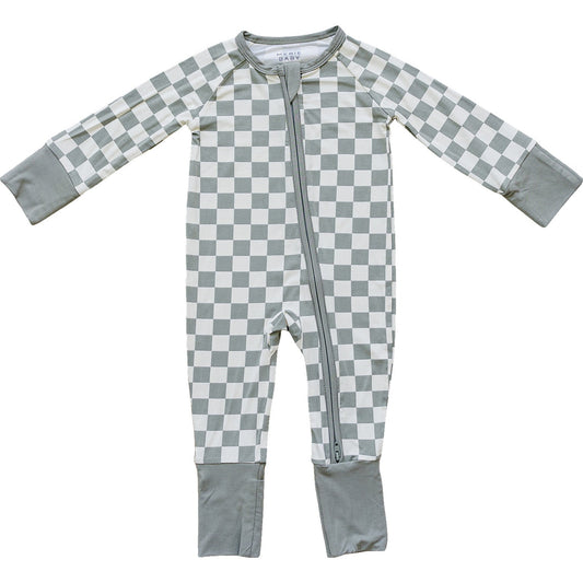 Light Green Checkered Bamboo Zipper - Mack & Harvie