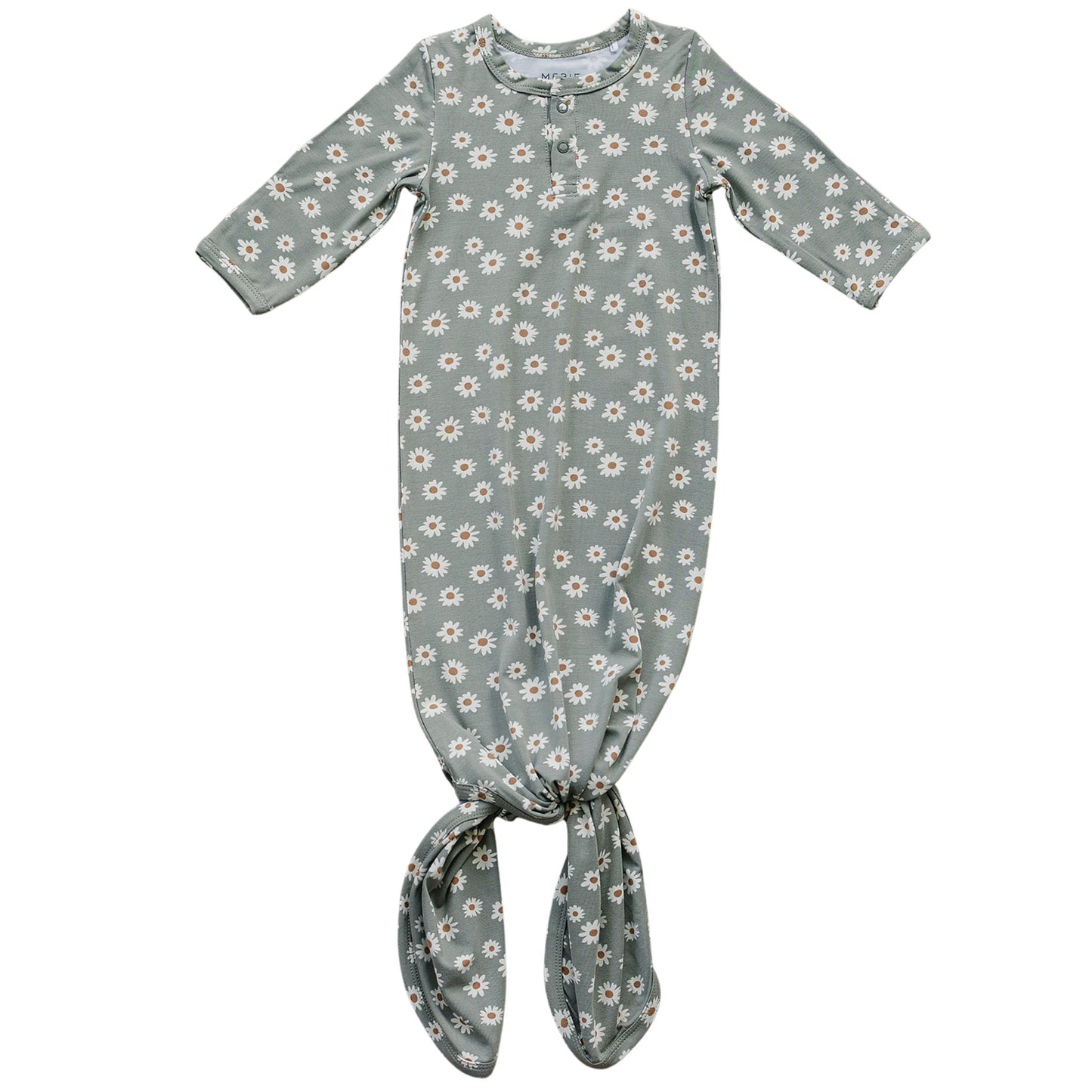 Light Green Daisy Bamboo Knot Gown - Mack & Harvie