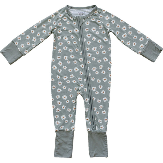 Light Green Daisy Bamboo Zipper - Mack & Harvie