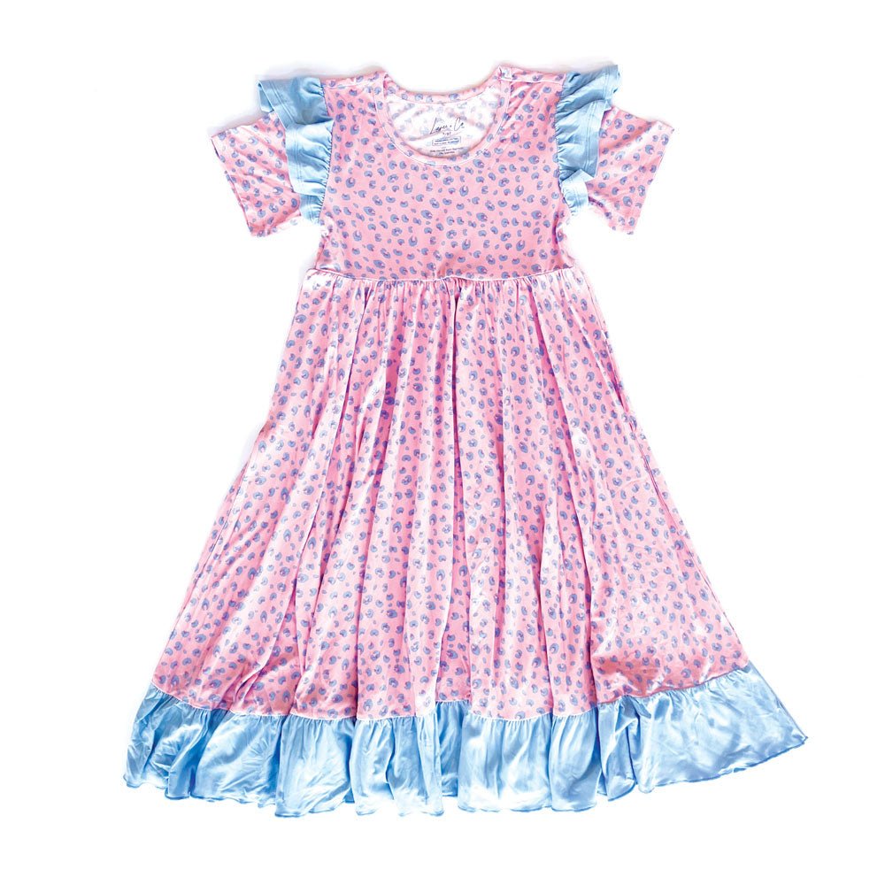 Lillian Leopard Bamboo Ruffle Spin Dress - Mack & Harvie