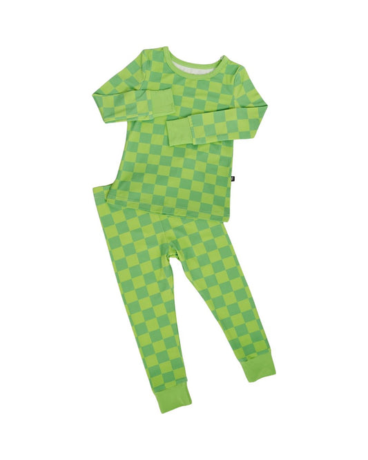 Lime Checkers 2-Piece Pajama Set - Mack & Harvie