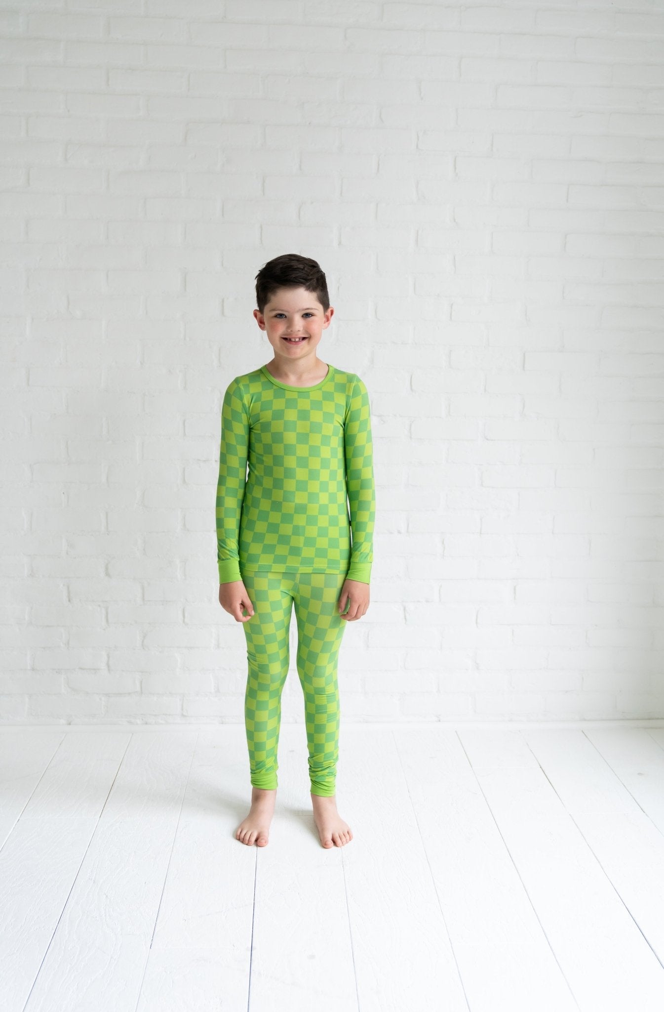 Lime Checkers 2-Piece Pajama Set - Mack & Harvie