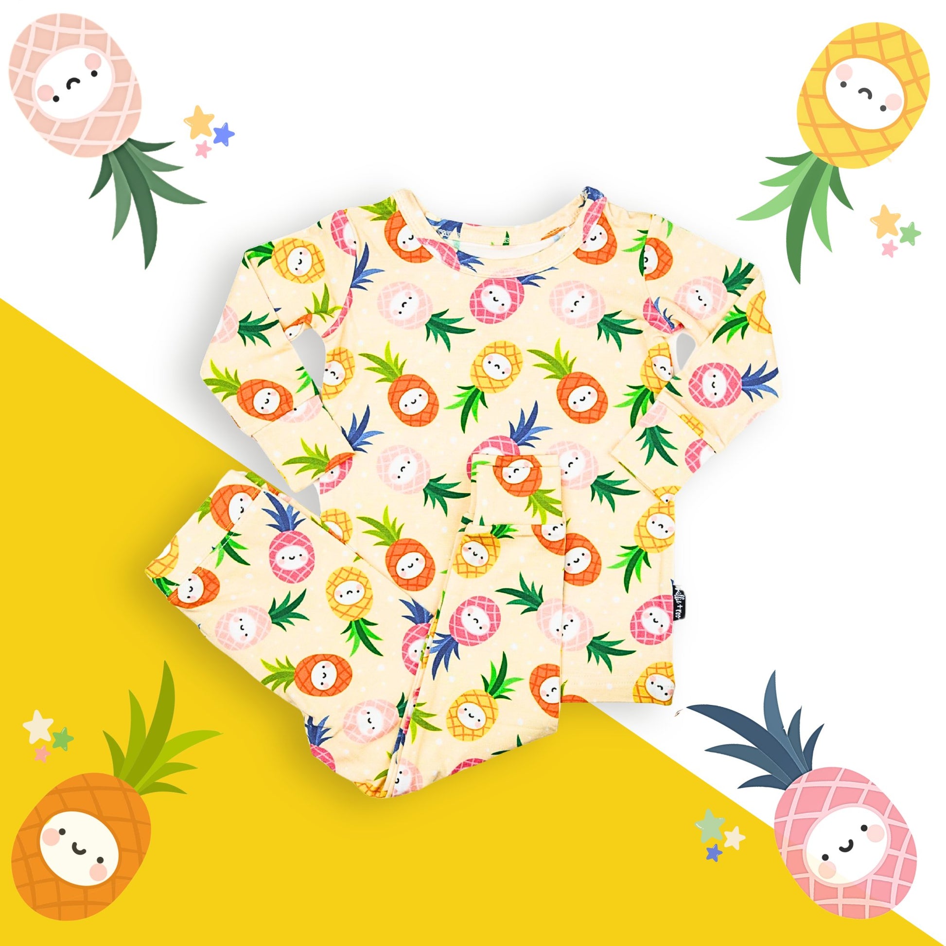 LONG SLEEVE 2 PIECE SETS - Kawaii Pineapple - Mack & Harvie