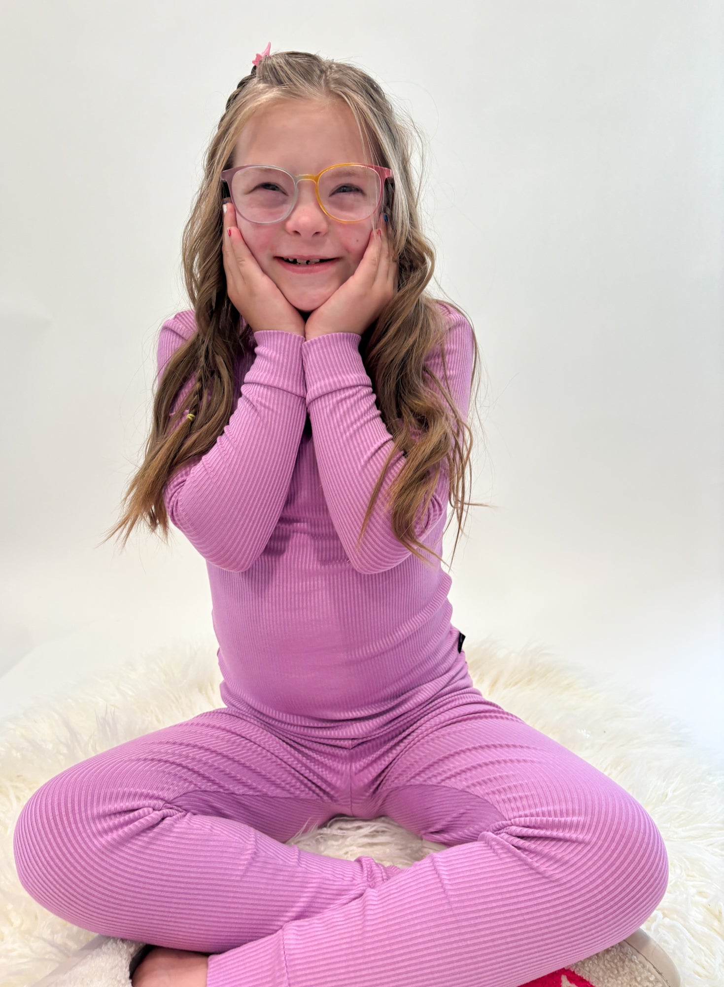 LONG SLEEVE 2 PIECE SETS - Lilac Ribbed - Mack & Harvie