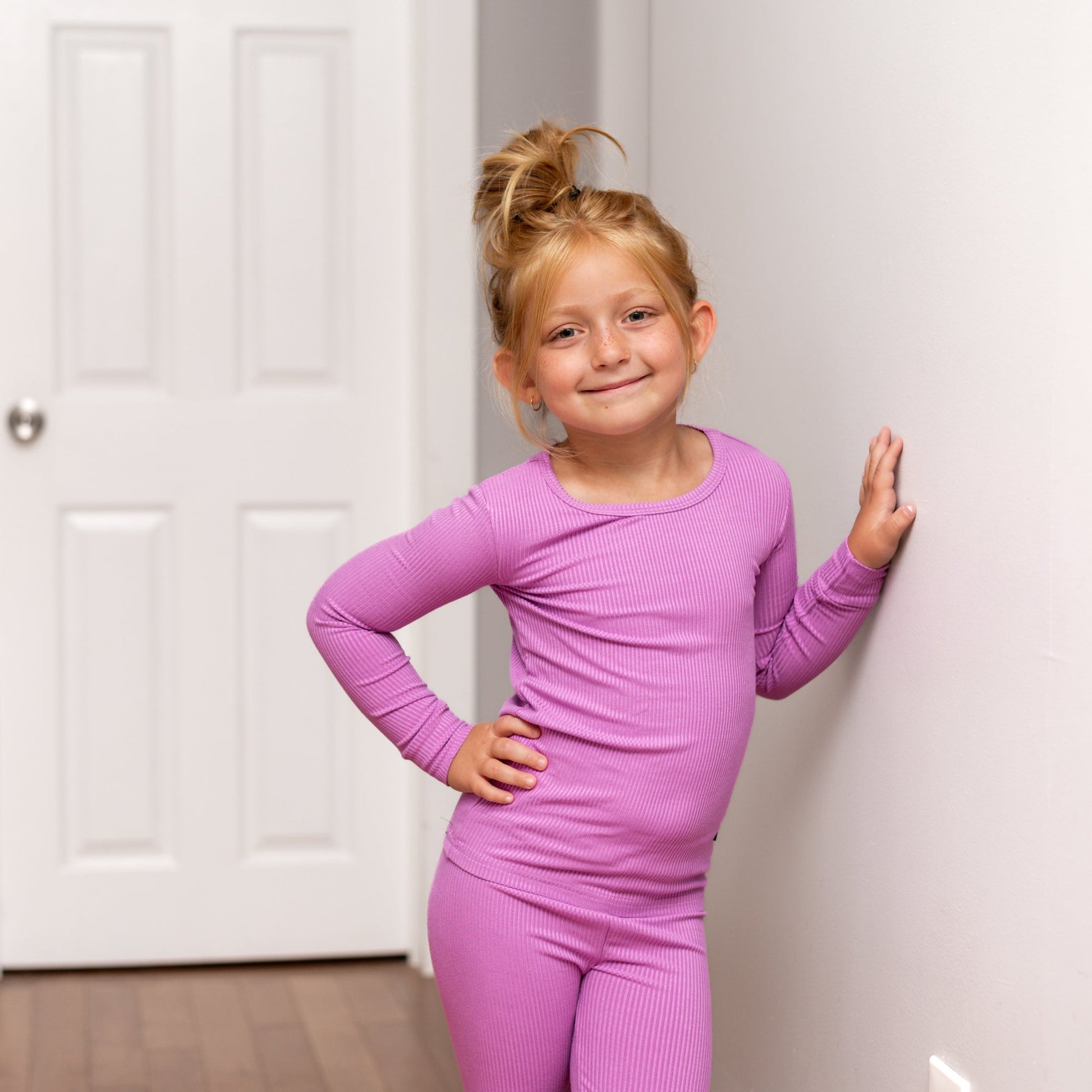 LONG SLEEVE 2 PIECE SETS - Lilac Ribbed - Mack & Harvie