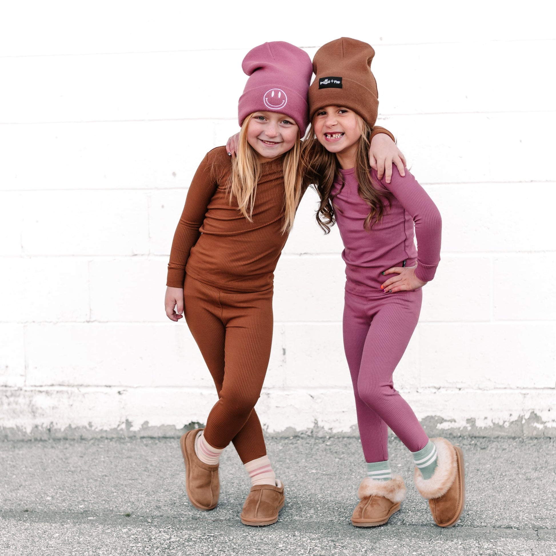 LONG SLEEVE 2 PIECE SETS - Mauve Ribbed - Mack & Harvie