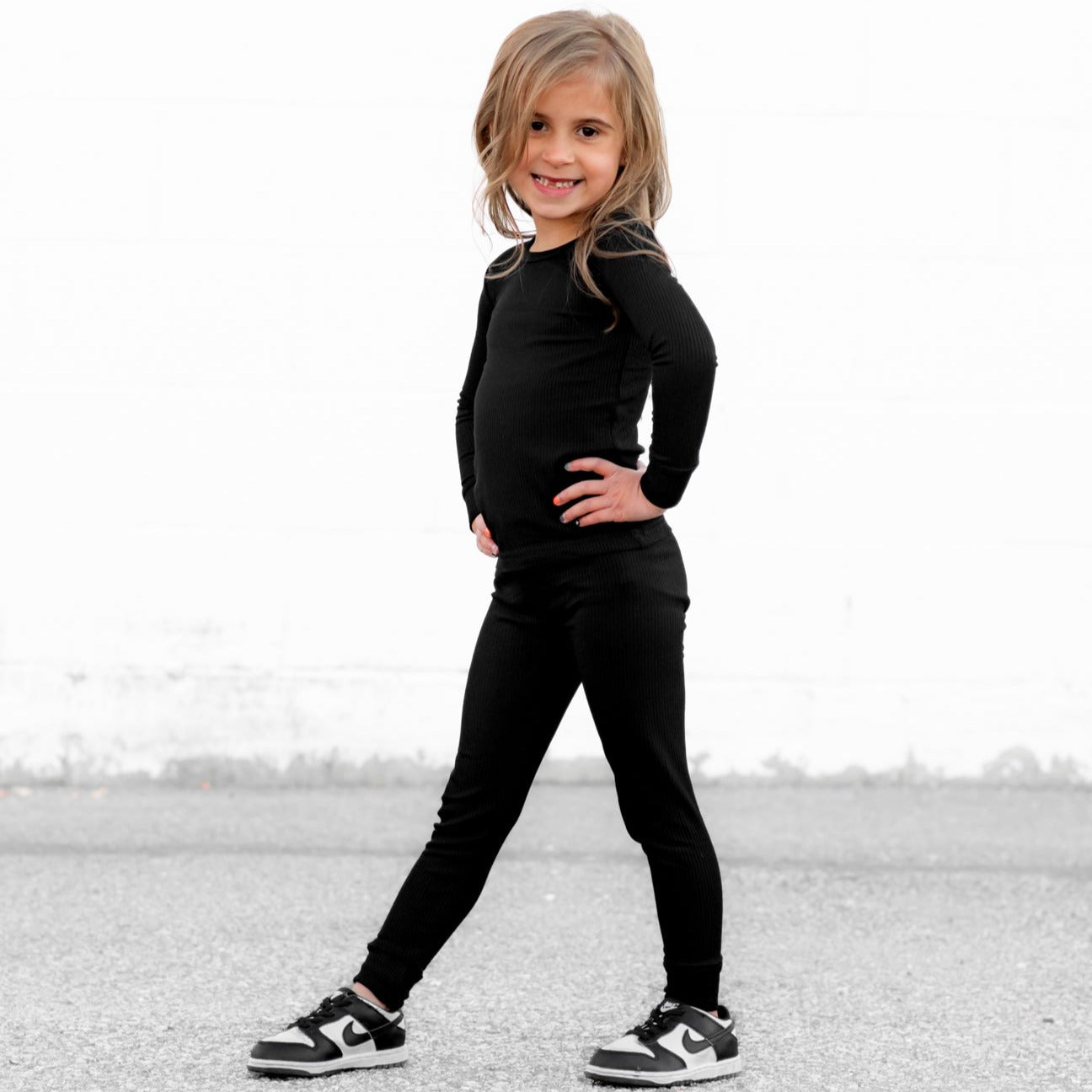 LONG SLEEVE 2 PIECE SETS - Midnight Ribbed - Mack & Harvie