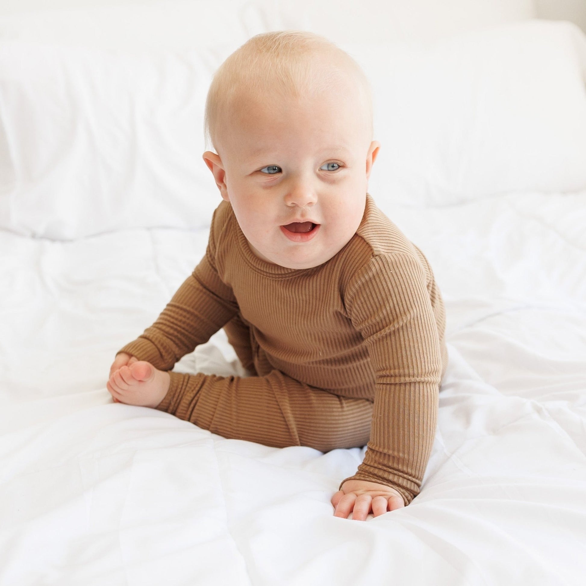 LONG SLEEVE 2 PIECE SETS - Mocha Ribbed - Mack & Harvie