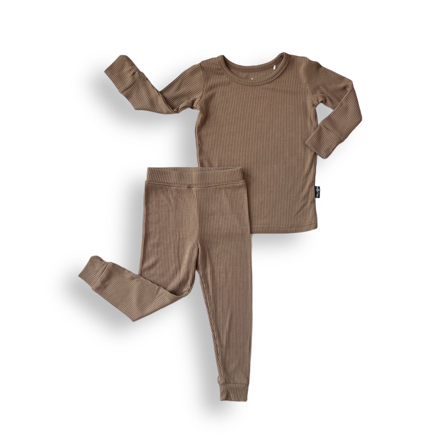 LONG SLEEVE 2 PIECE SETS - Mocha Ribbed - Mack & Harvie
