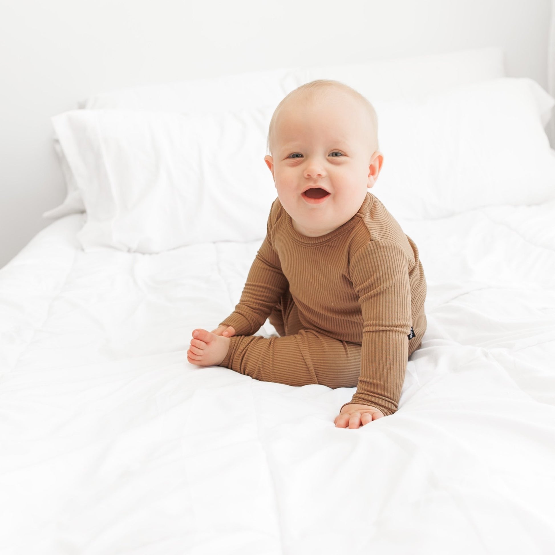 LONG SLEEVE 2 PIECE SETS - Mocha Ribbed - Mack & Harvie