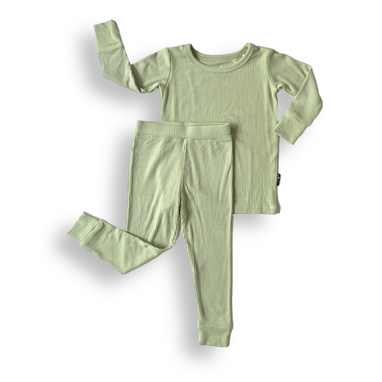 LONG SLEEVE 2 PIECE SETS - Pistachio Ribbed - Mack & Harvie