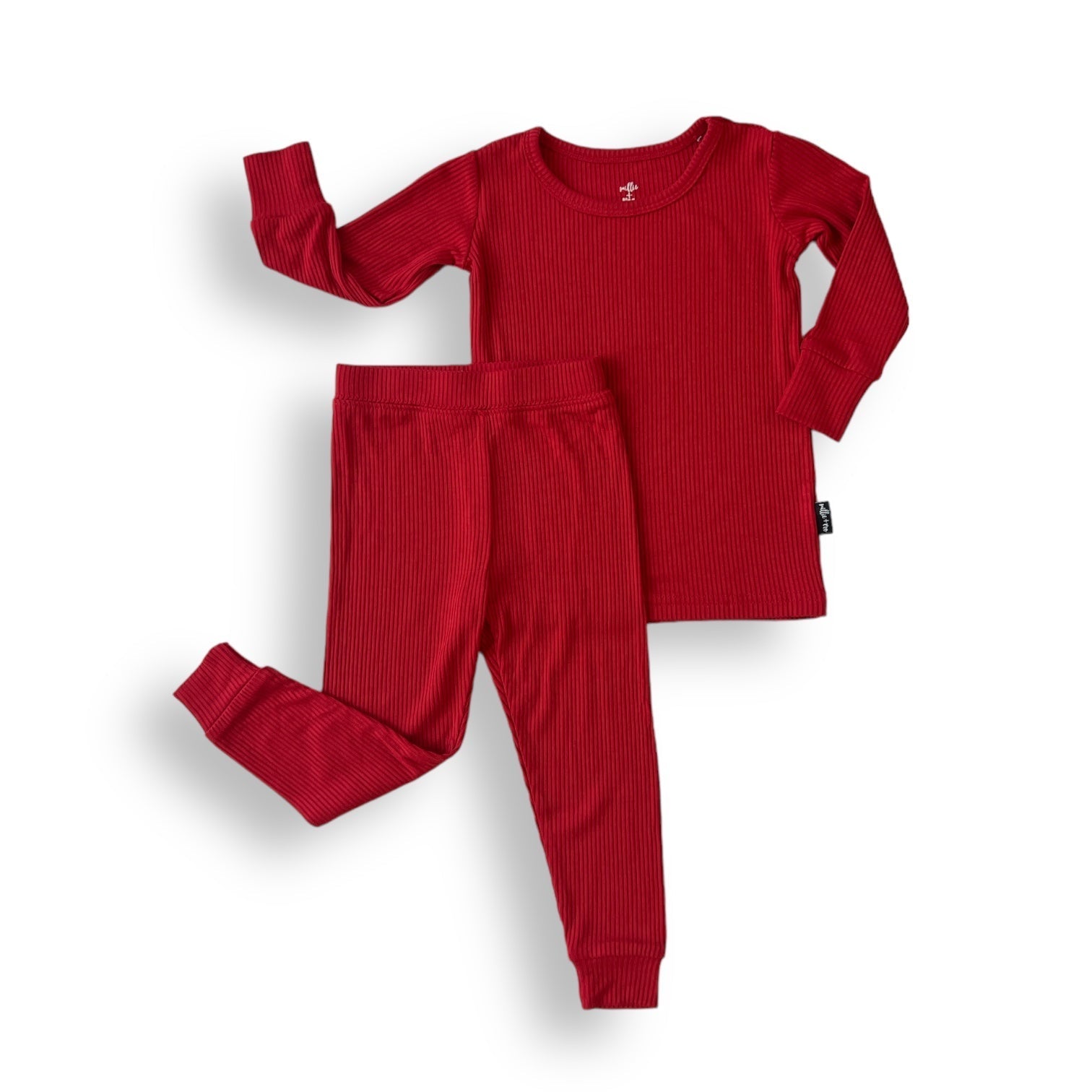 LONG SLEEVE 2 PIECE SETS - Red Ribbed - Mack & Harvie
