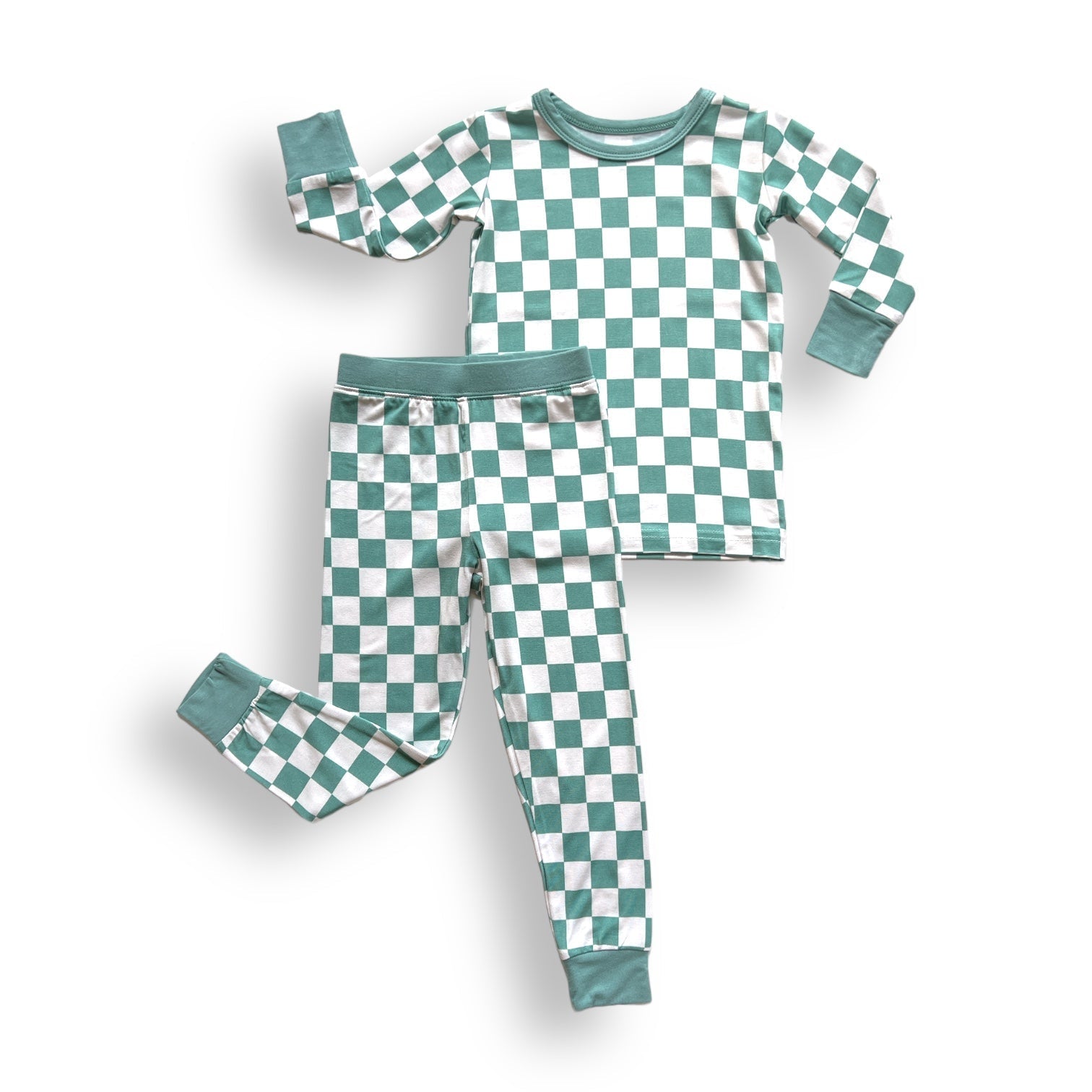 LONG SLEEVE 2 PIECE SETS - Sage Check - Mack & Harvie