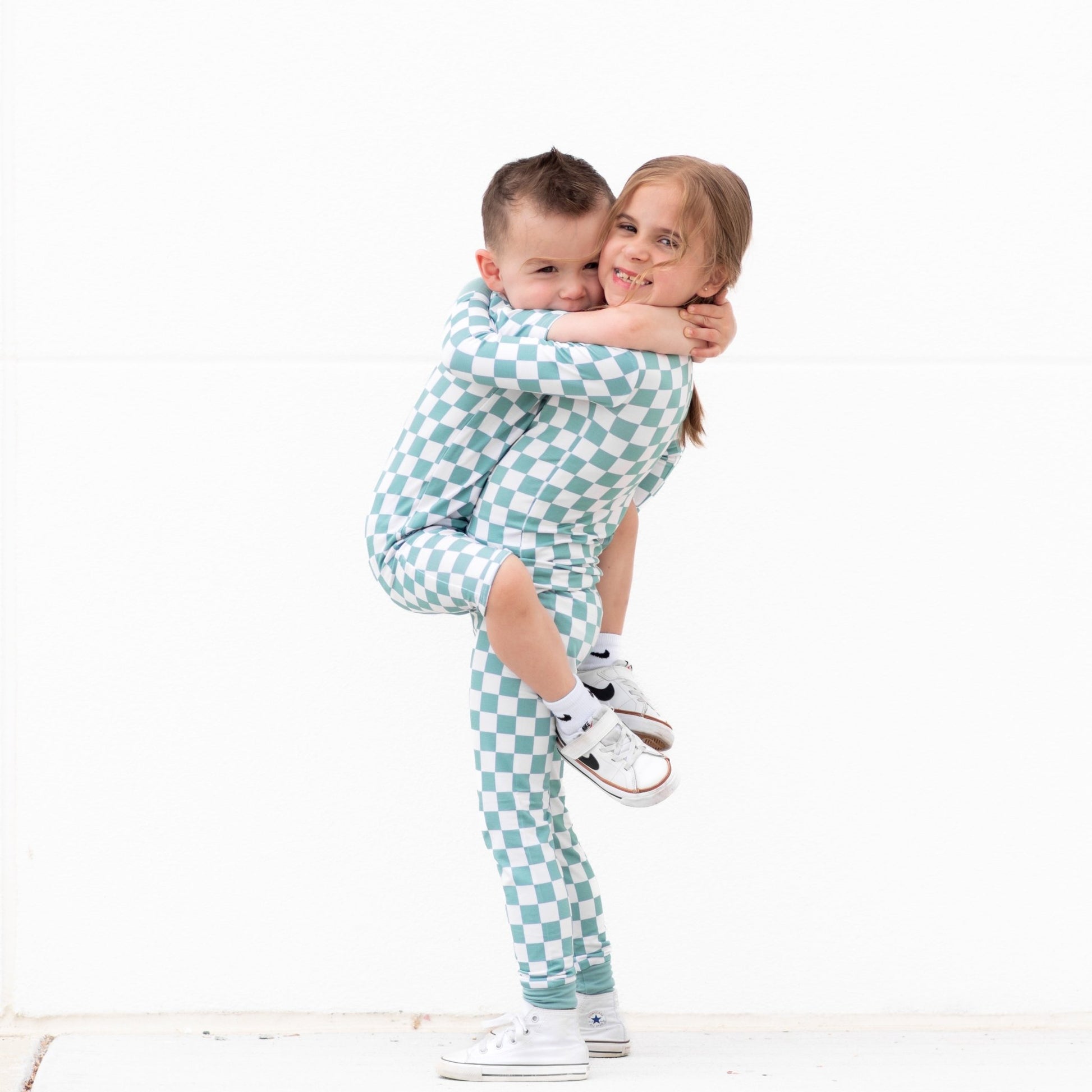LONG SLEEVE 2 PIECE SETS - Sage Check - Mack & Harvie