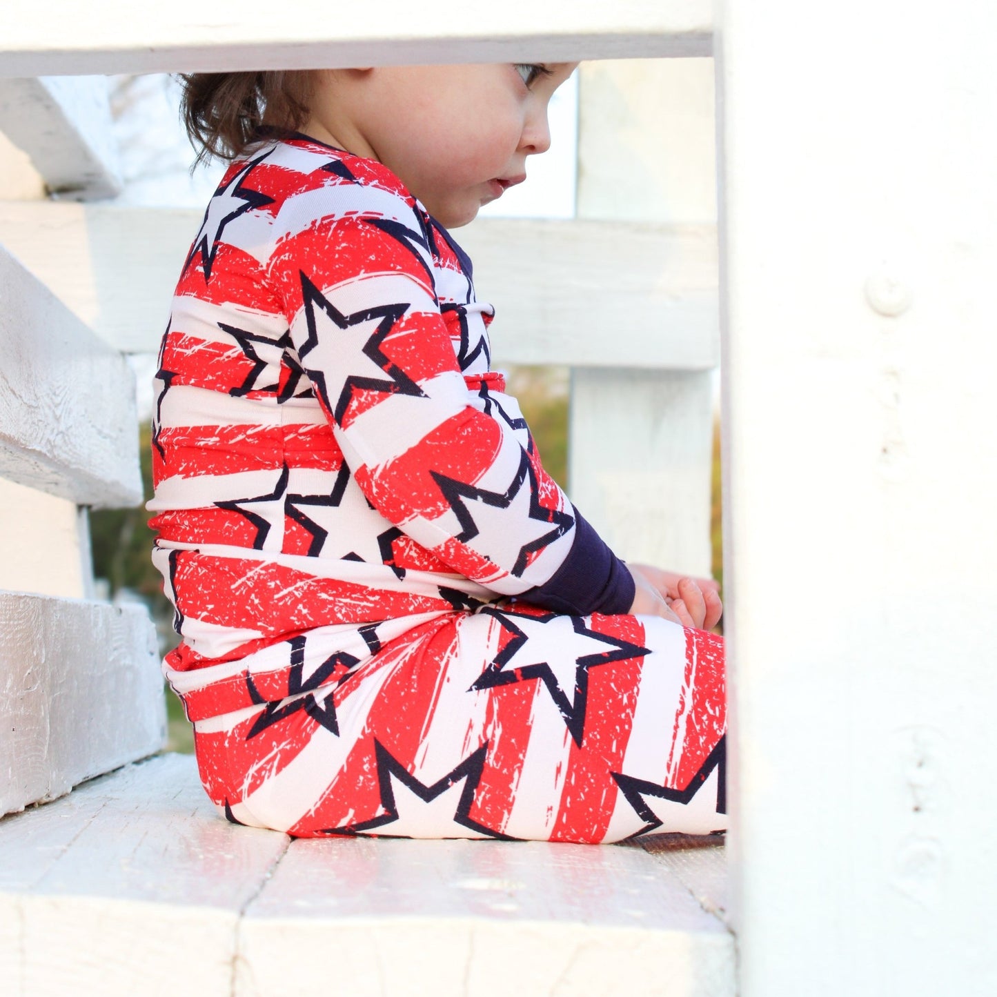 LONG SLEEVE 2 PIECE SETS - Stars + Stripes - Mack & Harvie