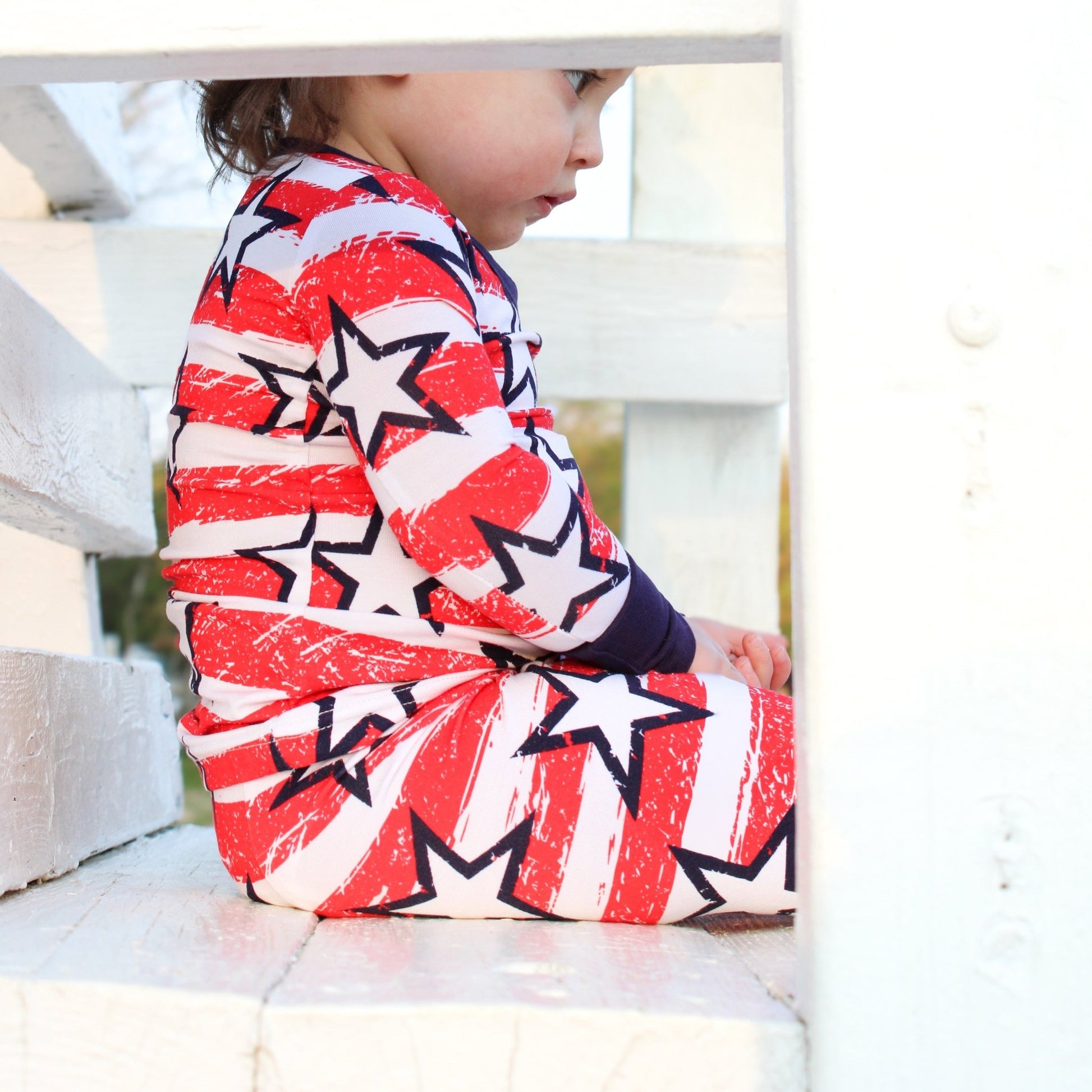 LONG SLEEVE 2 PIECE SETS - Stars + Stripes - Mack & Harvie