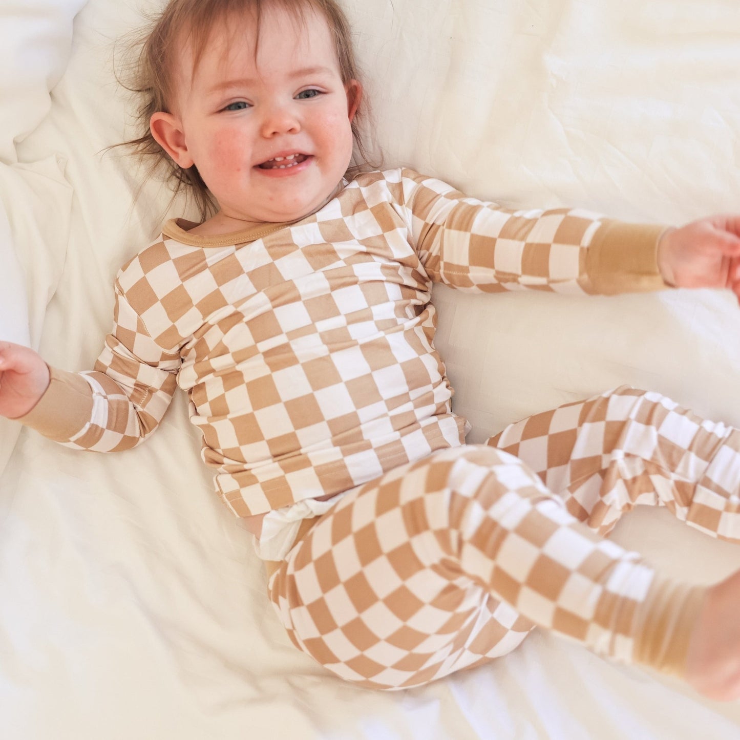 LONG SLEEVE 2 PIECE SETS - Tan Check - Mack & Harvie