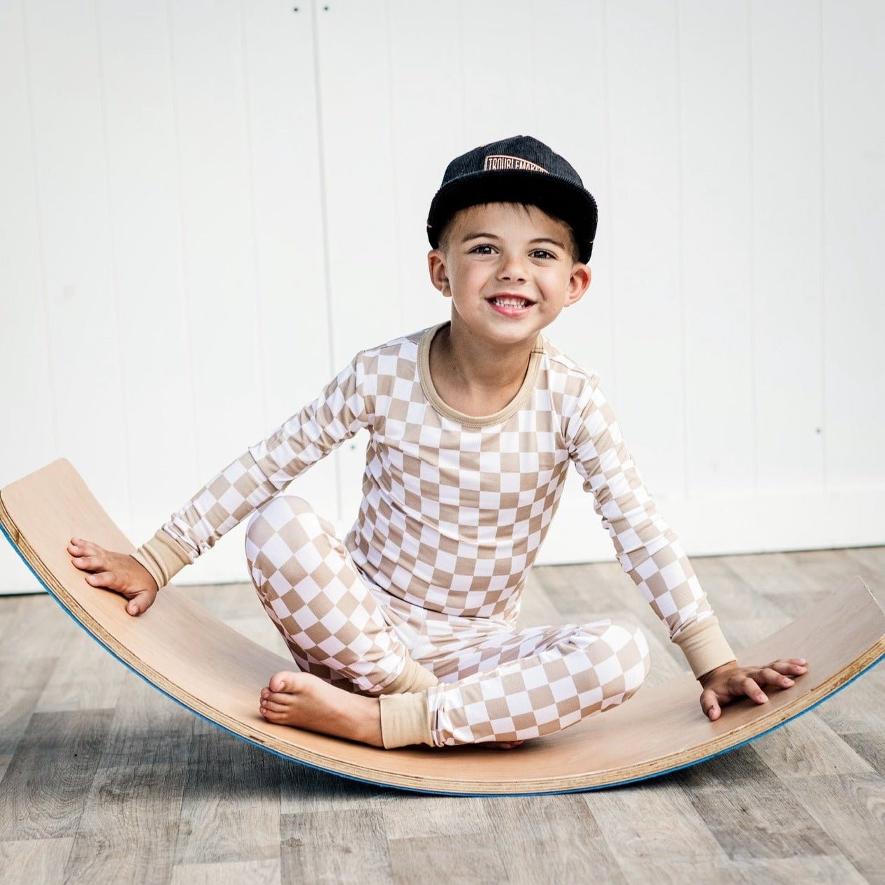 LONG SLEEVE 2 PIECE SETS - Tan Check - Mack & Harvie
