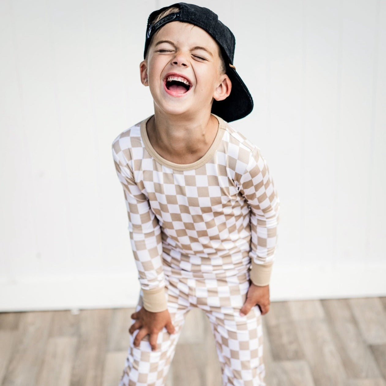 LONG SLEEVE 2 PIECE SETS - Tan Check - Mack & Harvie