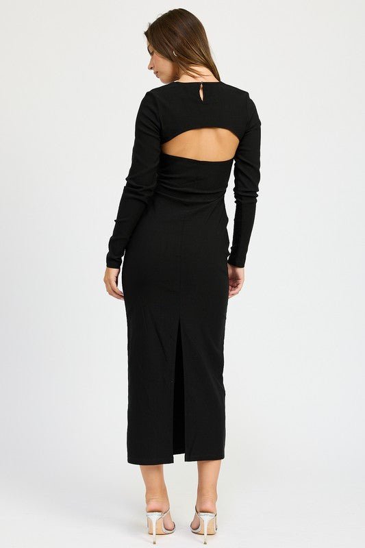 LONG SLEEVE CUTOUT MIDI DRESS – Mack & Harvie
