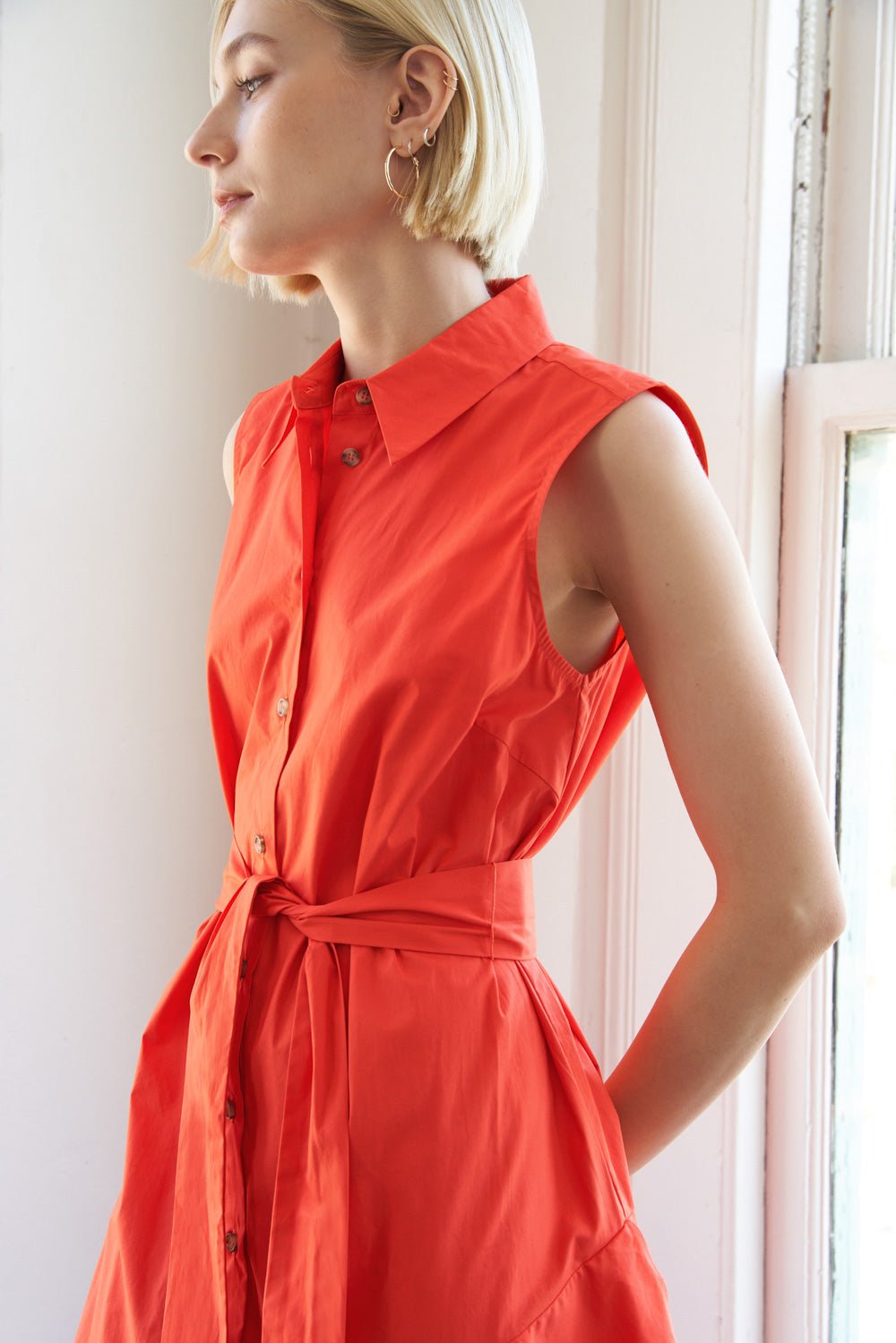 LOOKING MY WAY WOVEN MIDI DRESS - Mack & Harvie
