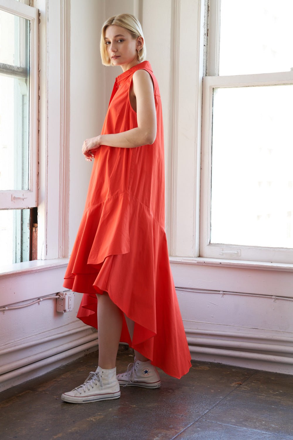 LOOKING MY WAY WOVEN MIDI DRESS - Mack & Harvie