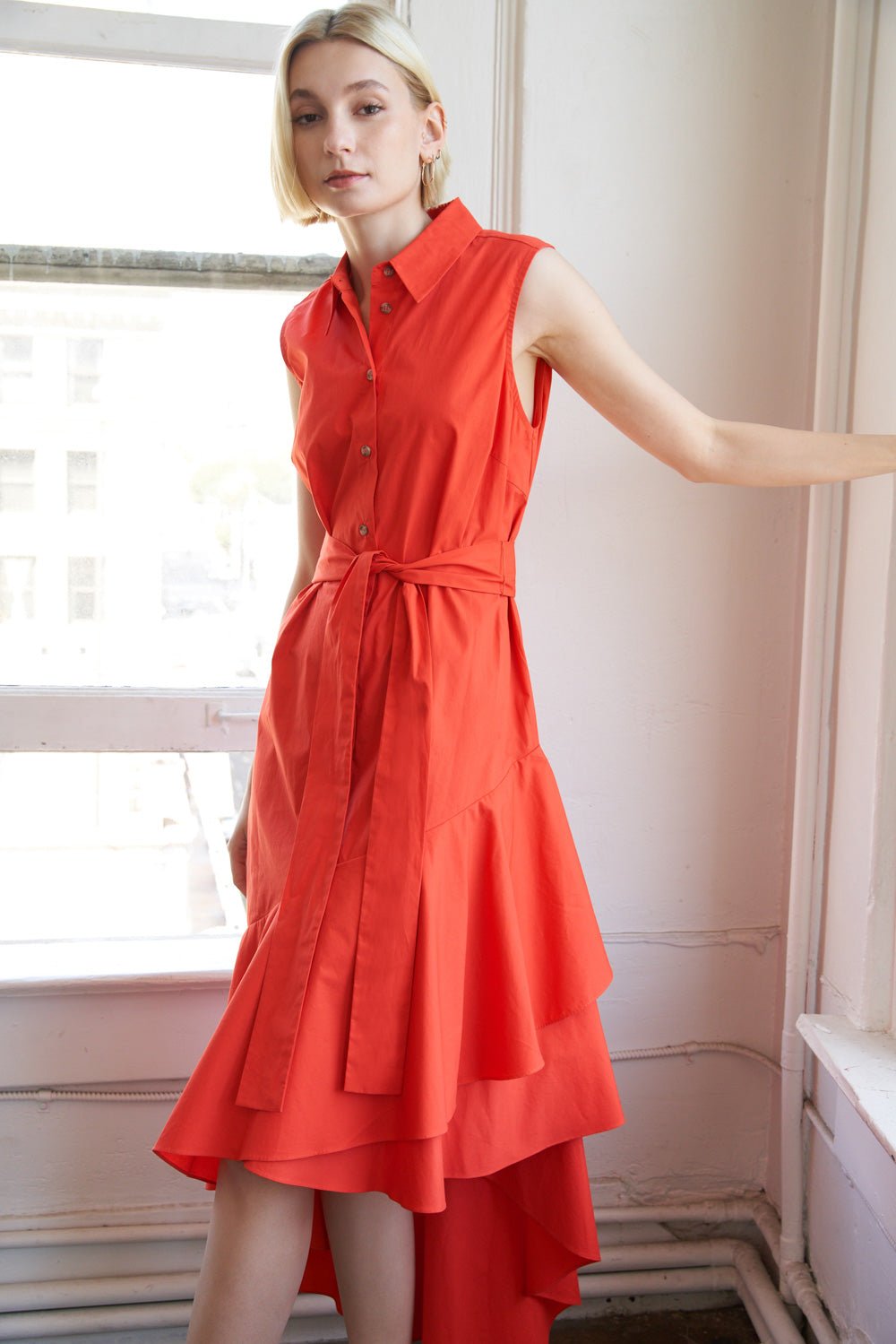 LOOKING MY WAY WOVEN MIDI DRESS - Mack & Harvie