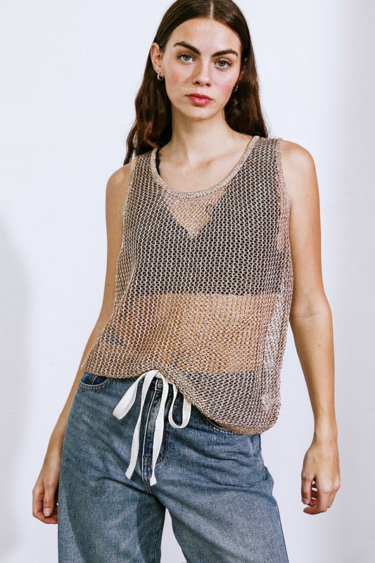 LOST IN THE WAVES WOVEN TANK TOP - Mack & Harvie